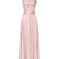 Pink long satin ball gown evening gown bridesmaid dress nv4388