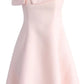 Pink Off-The-Shoulder One Shoulder Homecoming Dress Short Satin Prom Dress Evening Dress nv4386