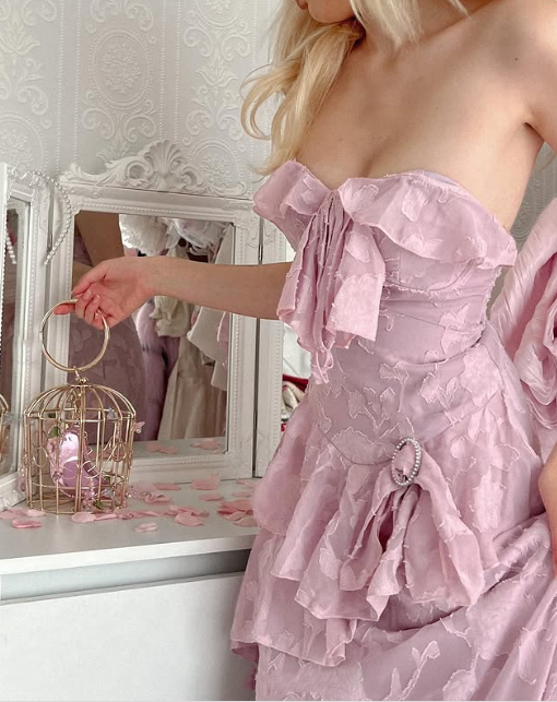 Pink Fashion Elegant Exquisite Lace Long Prom Dress Evening Dress Party Dress nv3524