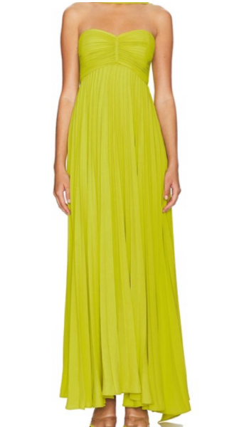 Yellow green fashion simple elegant tube top off shoulder long chiffon ball gown party dress evening dress with scarf nv2420