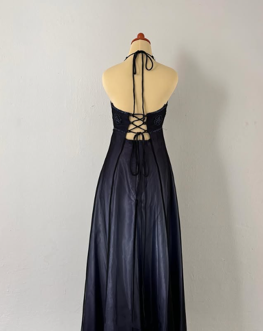 Black/Burgundy Vintage Fashion Exquisite Beading Elegant Backless Long Satin Tulle Formal Prom Dress Evening Gown Party Dress nv3743