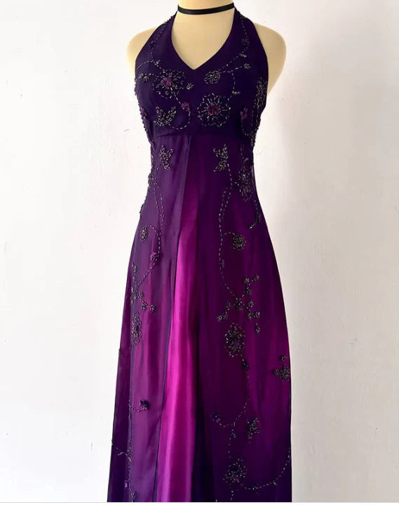 Lila Elegante Mode Exquisite Strap Lange Tüll Ballkleid Abendkleid Partykleid Ballkleid nv3977
