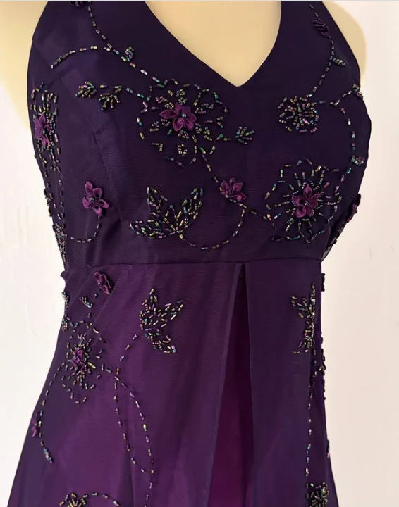 Lila Elegante Mode Exquisite Strap Lange Tüll Ballkleid Abendkleid Partykleid Ballkleid nv3977