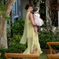 Yellow Fashion Elegant Spaghetti Strap Long Chiffon Ball Gown Evening Dress Wedding Guest Party Dress Prom Dress nv4022
