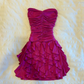 Pink Short Ruffle Satin Homecoming Dress Birthday Dress nv4501