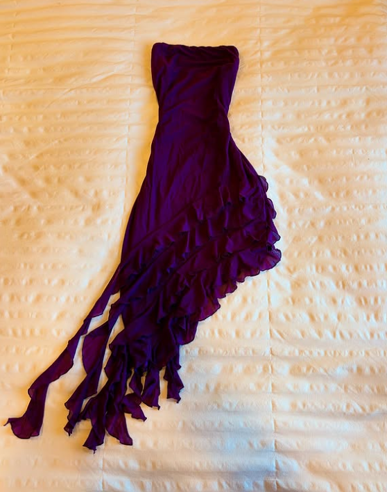 Purple ruffle short chiffon homecoming dress birthday dress prom dress nv4504