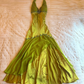 Green Beaded Long Satin Homecoming Dress Birthday Dress Prom Dress Evening Dress nv4510