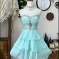 Mint Green Beaded Fashion Short Chiffon Homecoming Dress Birthday Dress Banquet Dress Party Dress nv4561