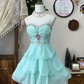 Mint Green Beaded Fashion Short Chiffon Homecoming Dress Birthday Dress Banquet Dress Party Dress nv4561