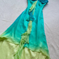 Blue green gradient fashion exquisite rhinestone long chiffon ball gown evening dress party dress nv4584