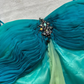 Blue green gradient fashion exquisite rhinestone long chiffon ball gown evening dress party dress nv4584