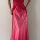 Cherry Red Gradient Retro Fashion Exquisite Beading Long Satin Ball Gown Evening Dress Party Dress Prom Dress nv4585
