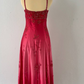 Cherry Red Gradient Retro Fashion Exquisite Beading Long Satin Ball Gown Evening Dress Party Dress Prom Dress nv4585