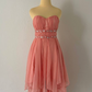 Light pink stylish short chiffon homecoming dress party dress nv4588