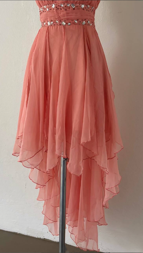 Light pink stylish short chiffon homecoming dress party dress nv4588