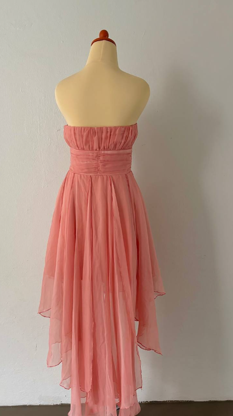 Light pink stylish short chiffon homecoming dress party dress nv4588