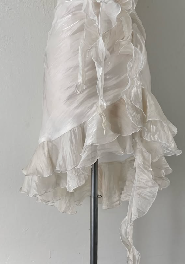 Weißes elegantes kurzes Chiffon-Partykleid Abendkleid Ballkleid NV4596