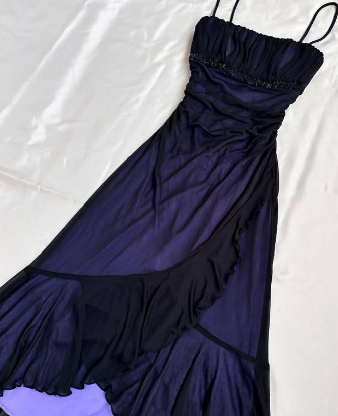 Blue purple homecoming dress elegant short chiffon party dress evening dress prom dress nv4598