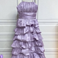 Off Shoulder Wave Tiered Mini Party Dress Birthday Outfit Evening Dress Prom Dress nv2049