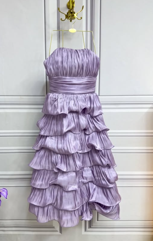 Off Shoulder Wave Tiered Mini Party Dress Birthday Outfit Evening Dress Prom Dress nv2049