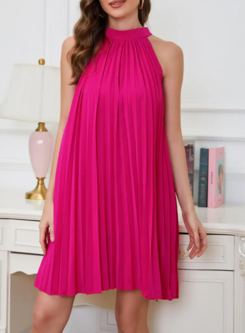 Pink halter short mini homecoming dress birthday party dress nv2876