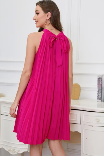 Pink halter short mini homecoming dress birthday party dress nv2876