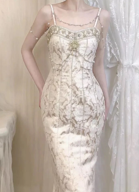 Ivory White Vintage Elegant Long Prom Gown Evening Dress Party Dress nv4760