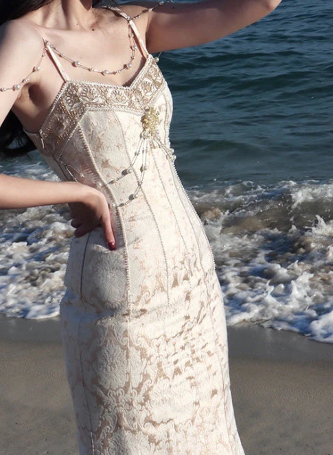 Ivory White Vintage Elegant Long Prom Gown Evening Dress Party Dress nv4760