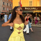 Yellow Fashion Bare Waist Chiffon Short Homecoming Dress Party Dress nv4914