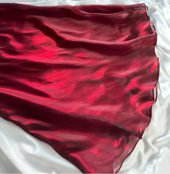 Burgundy Fashion Spaghetti Strap Long Sleeveless Mermaid Tulle Long Ball Gown Evening Dress Party Dress nv3574