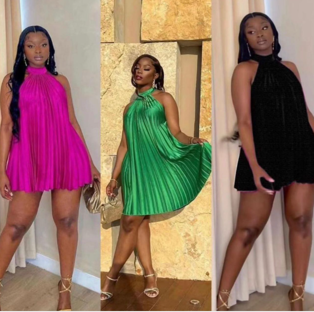 Pink halter short mini homecoming dress birthday party dress nv2876