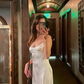 White Solid Color Fashion Elegant Long Satin Wedding Bridesmaid Dress Guest Party Dress Prom Dress Evening Dress Prom Dress nv3936