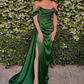 Green fashion satin long prom dress evening dress graduation dress nv72