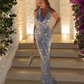 Blue backless sequined long fashionable and elegant Prom Dress party dress nv5186
