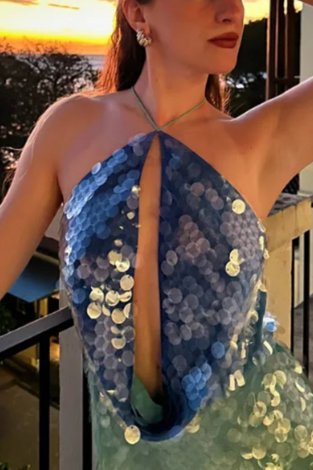 Blue green shiny fashion short sequin homecoming dress cocktail party dress nv5220