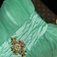 Green shiny beaded long tulle ball gown evening dress nv5249