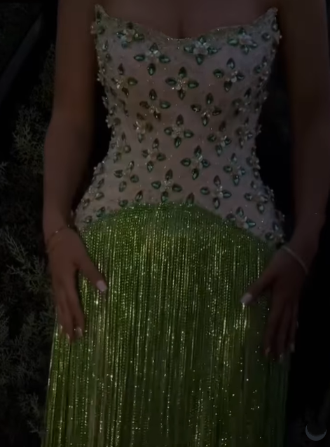 Green gorgeous exquisite beaded long prom dress nv5324