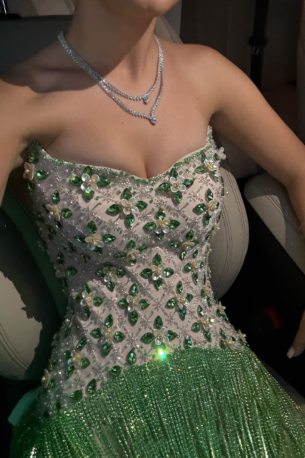 Green gorgeous exquisite beaded long prom dress nv5324