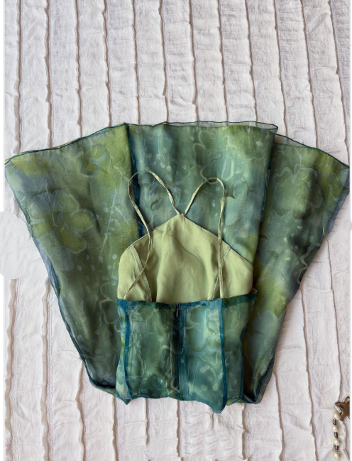 Green fashion elegant spaghetti strap chiffon short suspender homecoming dress party dress nv5398