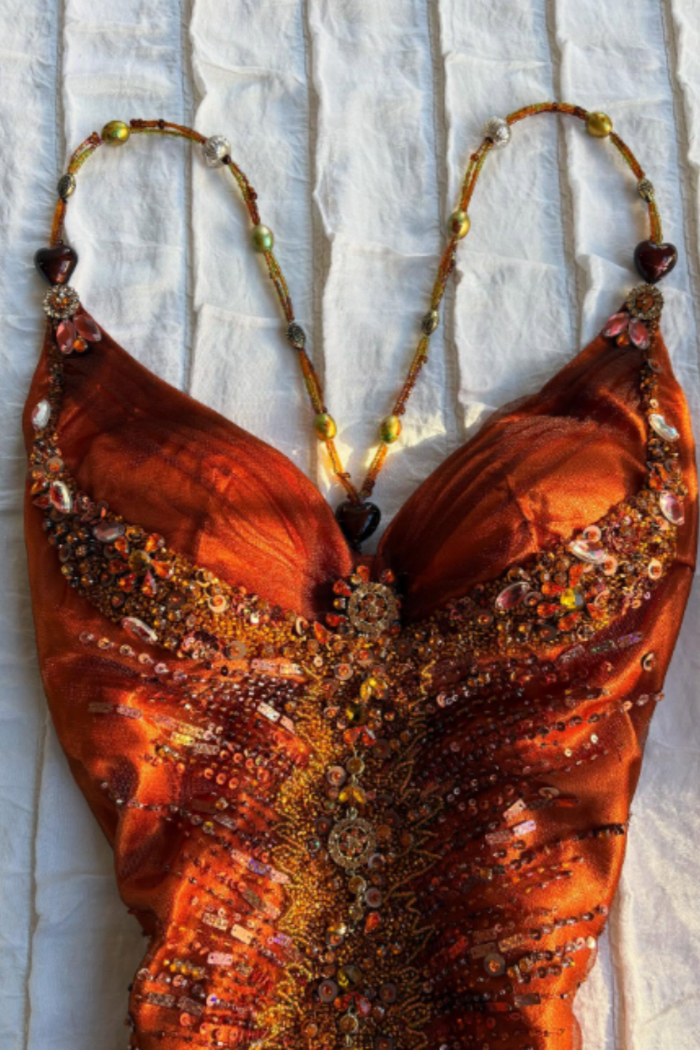 Orange fairy fashion chiffon long exquisite beaded prom dress party dress nv5399