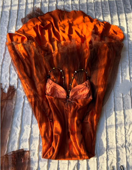 Orange fairy fashion chiffon long exquisite beaded prom dress party dress nv5399