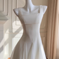 NiceVestidos-Short Homecoming Dress, Simple Waist Long White Dress, New Summer Style, Sexy Suspenders, Big Swing, Slimming Dress nv5546