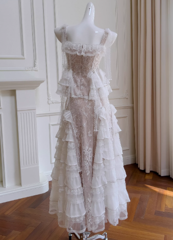 NiceVestidos - Robe longue élégante, tailleur français, ensemble deux pièces blanc tendance haut de gamme nv5547