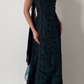 NiceVestidos--Dark green vintage exquisite floral long chiffon prom dress homecoming dress fairy dress Nv5587