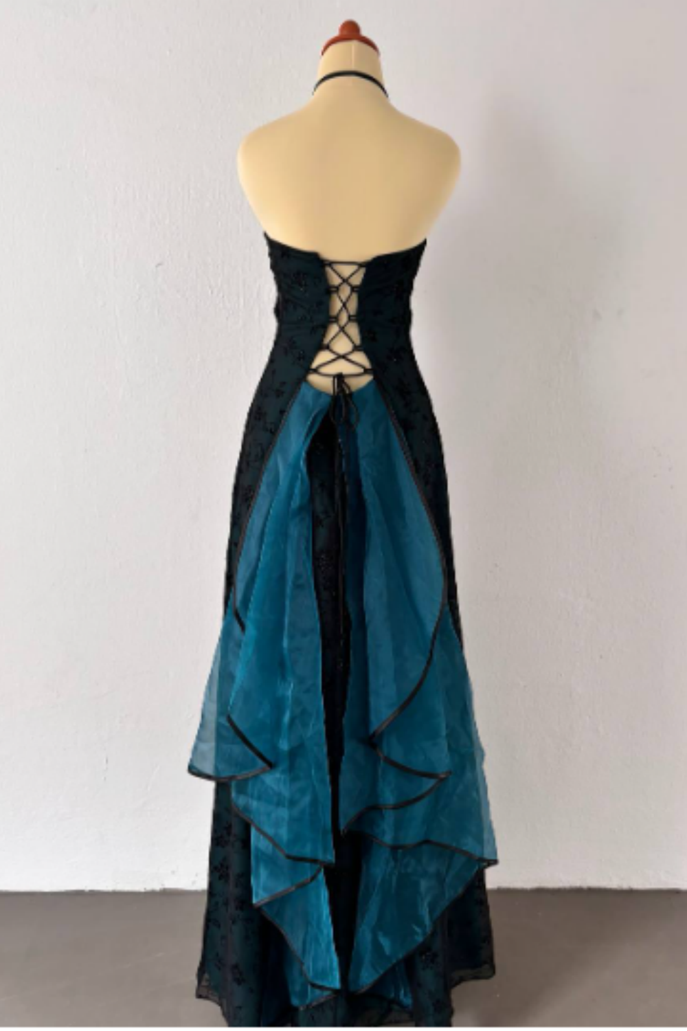 NiceVestidos--Dark green vintage exquisite floral long chiffon prom dress homecoming dress fairy dress Nv5587