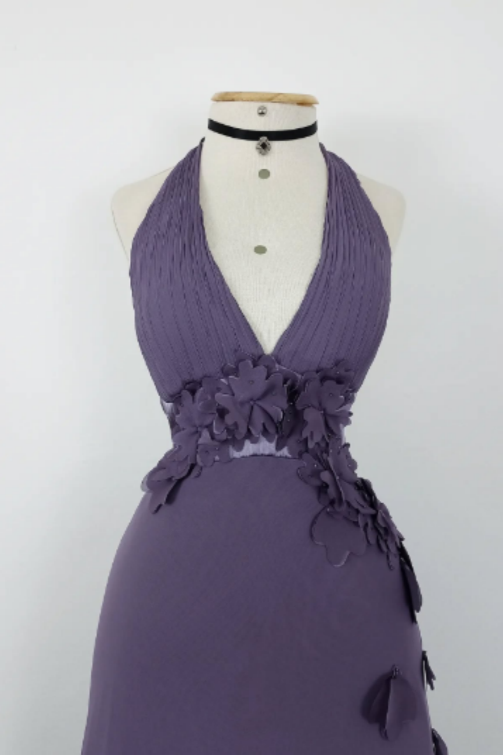 NiceVestidos-Purple strappy floral long chiffon prom dress Nv5627