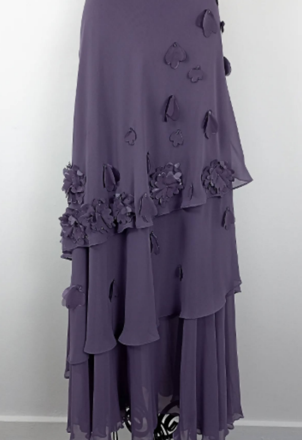 NiceVestidos-Purple strappy floral long chiffon prom dress Nv5627