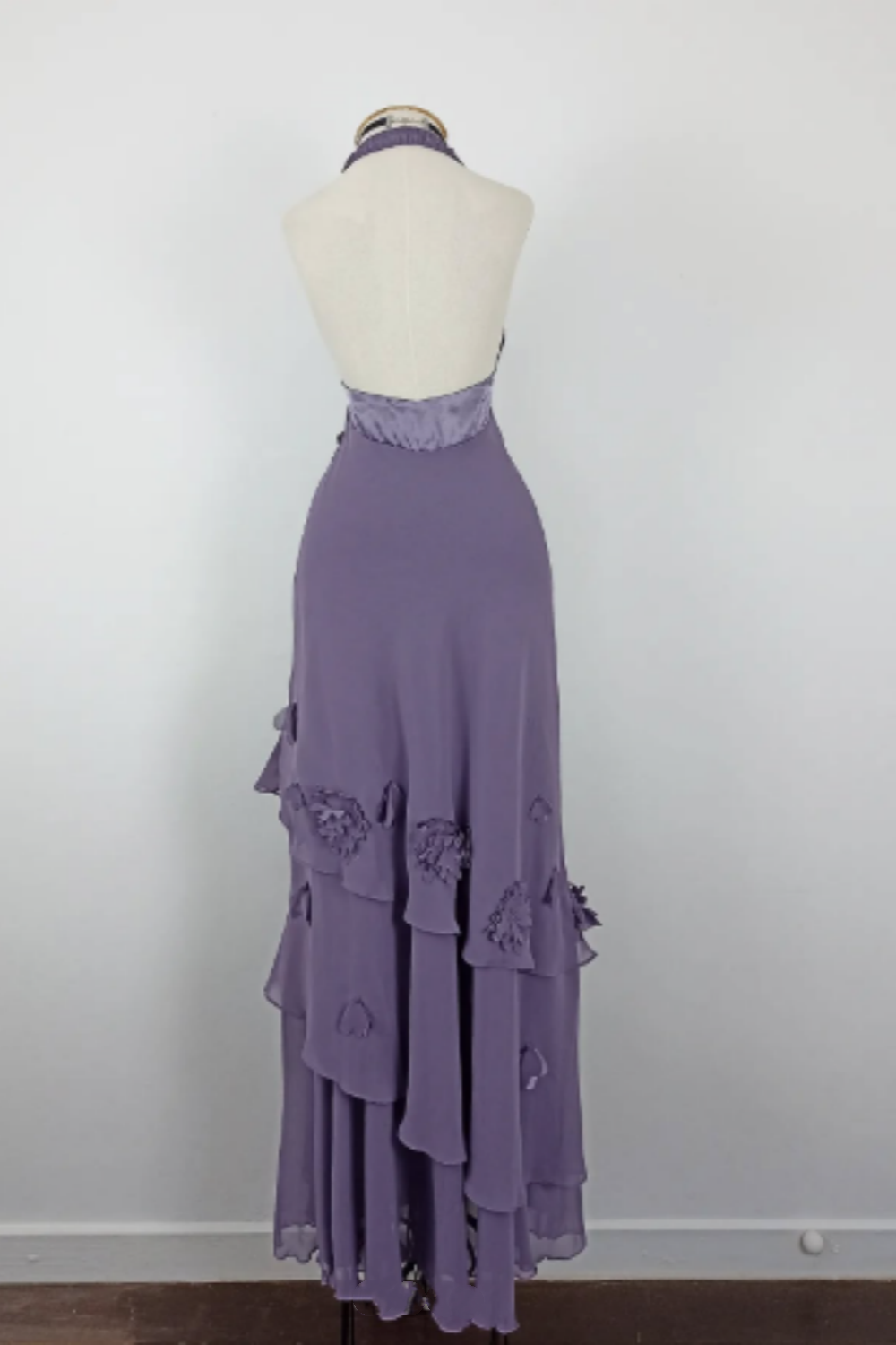 NiceVestidos-Purple strappy floral long chiffon prom dress Nv5627