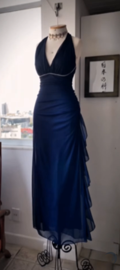 NiceVestidos-Dark blue shiny fashion gradient long chiffon prom dress evening dress Nv5629