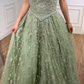 NiceVestidos--Green exquisite floral beaded sequined sparkling long prom dress ball gown NV5840